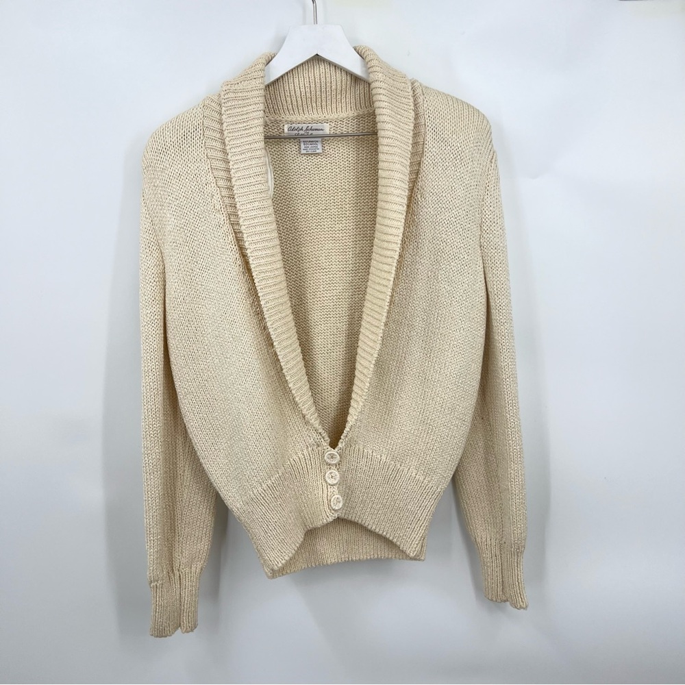VTG Adolph Schuman for Lilly Ann Wool Blen Hand Loomed Cardigan Sweater
